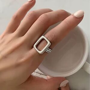 The big rectangle ring in 925 silver